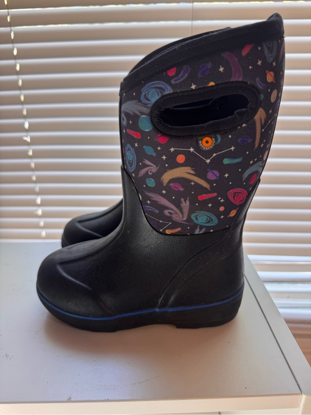 Bogs Kids Waterproof Insulated Galaxy Space Print Boots Black toddler size 11